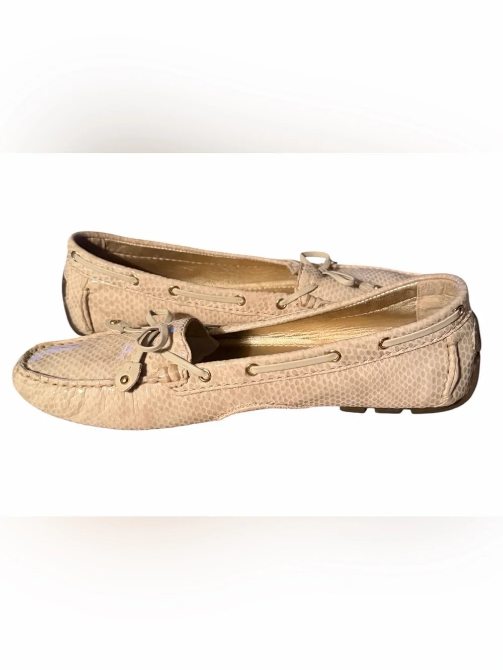 Marc Joseph Cypress Hill Leather Driver Loafer Moccasin. Blush Snake Color Sz 10